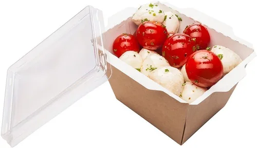 Restaurantware Cafe Vision Contenedores de comida para llevar de 17 onzas, 200 cajas de almuerzo desechables con cierre de clic, tapas transparentes