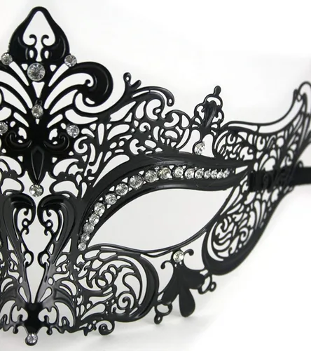 Vista 4 de Máscara para baile de disfraces de encaje con elástico para adultos material suave ideal para fiestas de disfraces