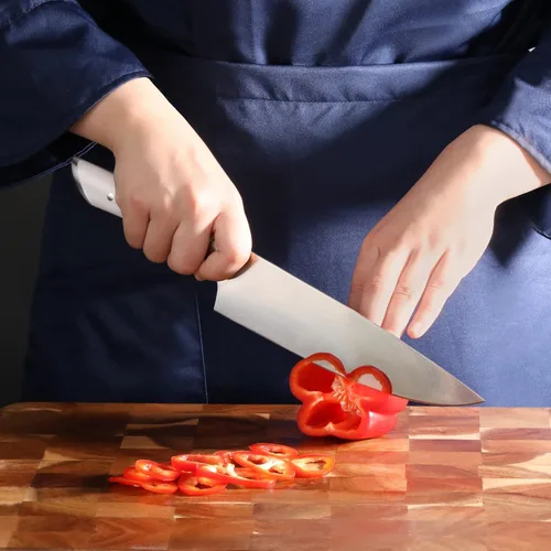 Vista 9 de Cangshan HELENA Series Juego de bloques de cuchillos forjados de acero alemán (10 piezas, blanco)