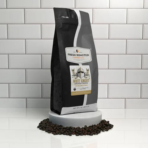 Vista 115 de Fresh Roasted Coffee, Caballero Negro Orgánico USDA Orgánico, Kosher Tostado oscuro 2 lb (32 oz) Molido