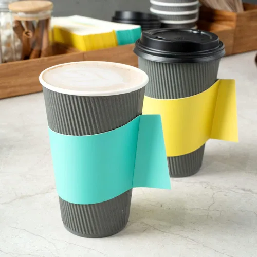 Vista 7 de Restaurantware -Solo mangas: Restpresso - Fundas para café caliente con asa, 50 fundas desechables para tazas - Las tazas se venden por separado, se