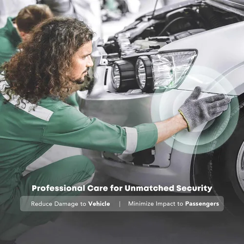 Vista 4 de YHTAUTO Amortiguador de parachoques delantero compatible con Dodge Journey 2009-2013 Sport Utility, barra de parachoques negra, amortiguador