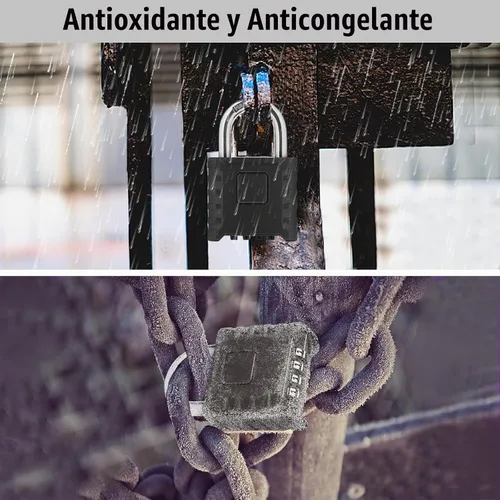 Vista 6 de Cerradura de combinación de 4 dígitos de alta resistencia, gran resistencia, desbloqueo con un toque, función antierror, candado impermeable de alta