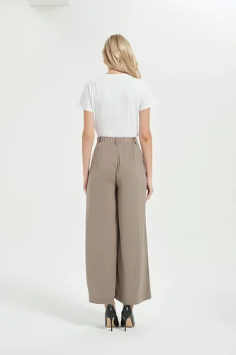 Vista 4 de Tronjori - Pantalones largos para mujer, cintura alta, estilo casual, pierna ancha