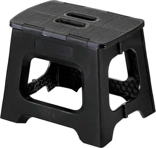 Vigar Taburete compacto plegable, taburetes de 10-1/2 pulgadas para adultos de hasta 330 libras, taburete ligero, taburete plegable antideslizante,