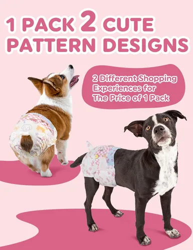 Vista 3 de Dono Pañales desechables para perras, 48 unidades, pañales desechables para perros hembras con indicador de humedad, pañales súper absorbentes