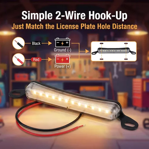 Vista 6 de ANKIA - Luz universal de 12 LED para matrícula, lámpara de marcha atrás, luces traseras para automóvil, remolque, UTV, ATV, camión, RV, barco