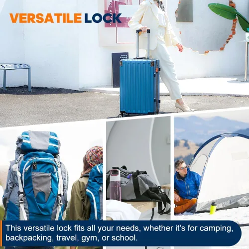 Vista 5 de SURE LOCK Cerraduras de equipaje de combinación de 3 dígitos aprobadas por la TSA indicador de alerta abierta, código reconfigurable con cuerpo
