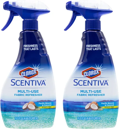 Vista 8 de Clorox Scentiva - Spray refrescante de tela multiusos en brisa del Pacífico y coco, ambientador de tela para armarios, tapicería, cortinas