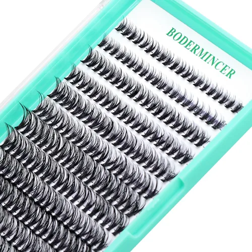 Vista 18 de Bodermincer Extensión de pestañas 240 unidades, rizado D, 10D+20D+30D, 10-16 mm/12-18 mm mezclado, racimo individual de pestañas postizas