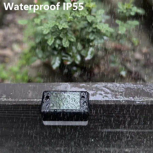 Vista 5 de GOODFOEVER Luces solares para terraza, paquete de 16 luces LED solares impermeables para escaleras, vallas, cubiertas, jardines, patios, porches