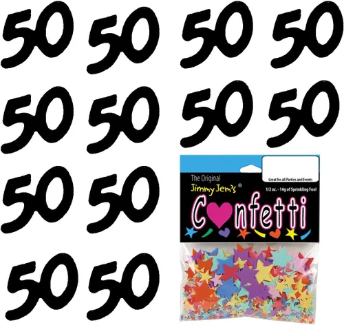 Vista 3 de Confeti número 50 negro - 2 bolsas de media onza (1 oz) #7501 Q01