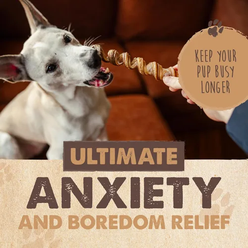 Vista 3 de Mighty Paw Naturals - Palitos masticables rizados para perros – Masticables de carne de res alimentada con pasto. Palitos para perros grandes, razas