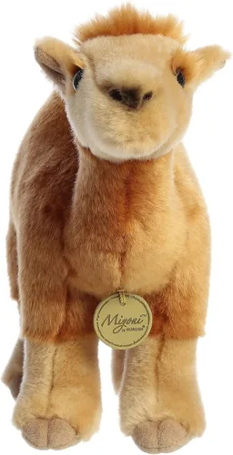 Vista 2 de Aurora® Adorable dromedario de peluche Miyoni®, detalle realista, compañía entrañable, marrón, 11 pulgadas
