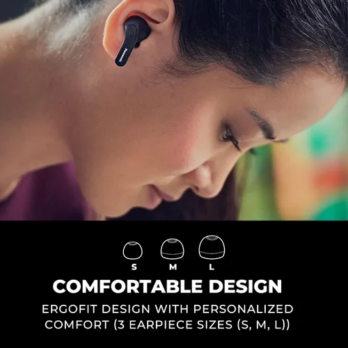 Vista 3 de Panasonic ErgoFit - Auriculares inalámbricos con cancelación de ruido, auriculares intrauditivos con graves potentes XBS, Bluetooth 5.3, estuche