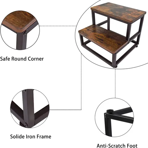 Vista 54 de Taburete de pie para adultos y niños, taburete resistente para armario, taburete de pie resistente para cocina, baño, dormitorio, soporta hasta 500