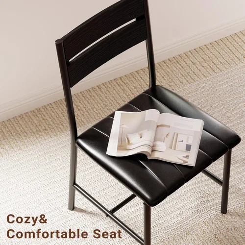 Vista 8 de Juego de mesa de comedor IRONCK para 4, mesa de cocina de madera con sillas tapizadas para cocina y comedor, juego de comedor compacto para espacios