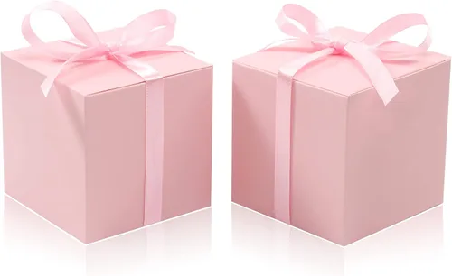 Vista 23 de COTOPHER 100 cajas de regalo pequeñas, cajas de regalo de 2 x 2 x 2 pulgadas, cajas de regalo de papel con cintas, caja de dulces para recuerdos