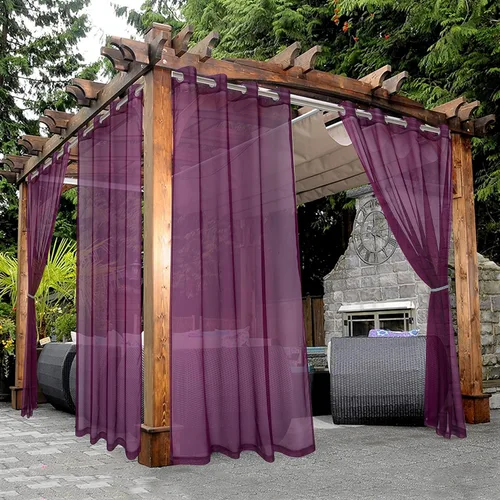 Vista 9 de BONZER Cortinas traslúcidas blancas para patio impermeables para exteriores – 2 paneles con ojales, cortina transparente de gasa para interiores