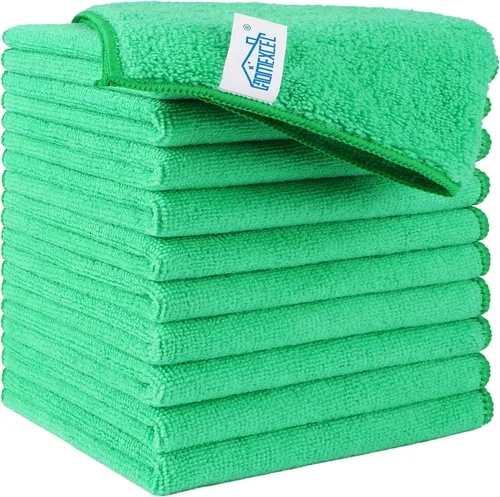 Vista 12 de HOMEXCEL Paño de limpieza de microfibra negro, paquete de 8 paños de limpieza para cocina, sin pelusa, sin rayones, altamente absorbentes