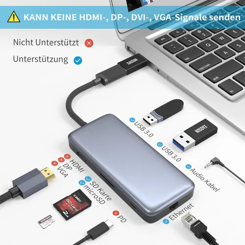 Vista 4 de 10 Gbps Adaptador USB C hembra a USB macho (paquete de 2), adaptador 3.1 USB A a USB C, sincronización de datos SuperSpeed de una cara XAOSUN