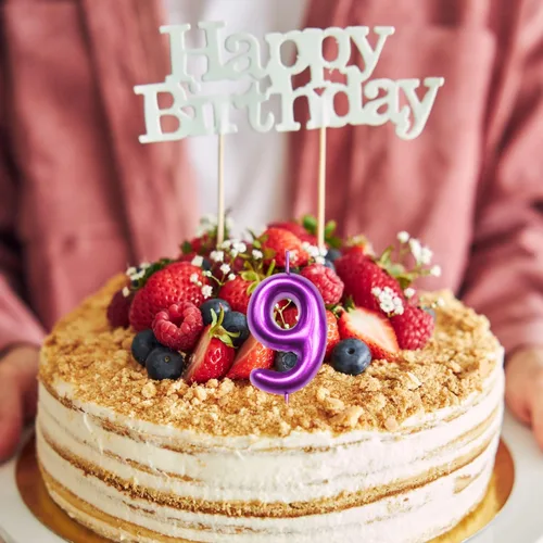 Vista 32 de DERVENTA Vela con números de 2.36 pulgadas, decoración perfecta para cumpleaños, brunch, postre, pastel, 1 pieza (número 0 rosa)