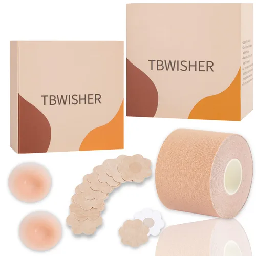 Tbwisher Cinta adhesiva para levantamiento de senos para levantamiento de senos Cinta adhesiva para el cuerpo para realzar y dar forma Logra la