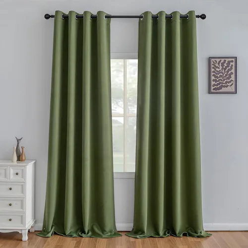 Vista 96 de IGEMAEVE Cortinas opacas de tamaño personalizado para dormitorio, 100 % opacas, 1 panel, aislamiento térmico, cortinas de oscurecimiento