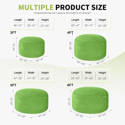 Vista 90 de de 3 pies con relleno de espuma viscoelástica, puf grandes, sofá suave con funda de terciopelo holandés, 36 x 36 x 24 pulgadas (morado)