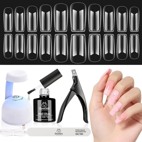 Vista 15 de Beetles 9 en 1 Pegamento de Gel para Uñas de Acrílico, 2 Piezas de 10ml Super Fuerte Pegamento de Uñas para Puntas de Uñas Postizas Transparentes