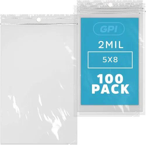 Vista 14 de GPI - 2 x 2 pulgadas - Paquete de 100 bolsas de plástico transparente con cierre de cremallera de 2 mil de grosor, agujero para colgar, bolsas