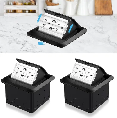 Vista 21 de Kit de toma de corriente eléctrica empotrada en el suelo Vagueior, caja de cubierta impermeable para toma de corriente eléctrica, toma de corriente