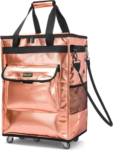 Vista 12 de BALEINE Bolsas de comestibles reutilizables sobre ruedas, bolsa de asas rodante, carrito de compras, mochila grande, carritos de compras