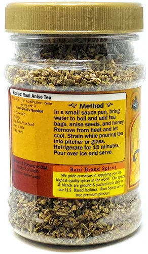 Vista 2 de Semillas de anís Rani (Hari Saunf) Tarro PET de 3 onzas (3.00 oz) ~ Todo natural Apto para gluten Sin OMG Vegano Origen indio