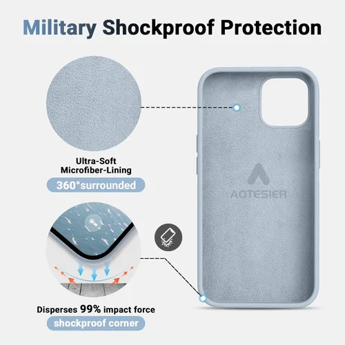 Vista 5 de AOTESIER – Estuche para teléfono celular de 6.7 pulgadas (17.02 cm), compatible con iPhone 12 Pro Max (2020), ultra-delgado, de goma de silicona