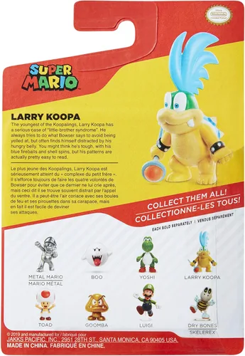Vista 5 de Super Mario Figura de acción de Larry Koopa coleccionable de 2.5 pulgadas