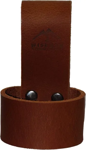 Vista 4 de Wisemen Trading Trabillas o funda para cinturón de hacha, cuero de grado superior de color marrón verdoso