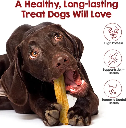 Vista 3 de Riley's Peanut Butter Beef Hide Dog Treats, USA Sourced & Made Rawhide Chew Sticks, Raw Hides for Medium Dogs, 12 ct