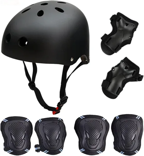 Skateboard/Skate Protection Pads Set with Helmet-SymbolLife Helmet with 6pcs Elbow Knee Wrist Pads for Kids Youths BMX/Cycling/Rollerblading for