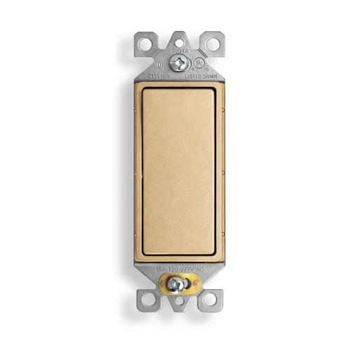 Vista 20 de ELEGRP Interruptor de luz decorativo de un solo polo con placa sin tornillos, 15 A 120-277 V, reemplazo del interruptor basculante de paleta