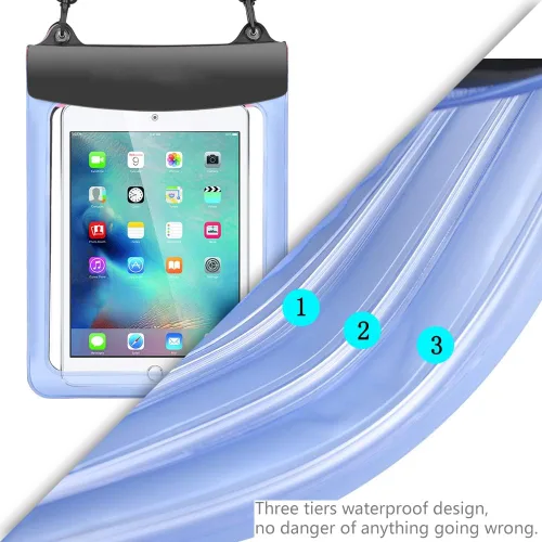 Vista 4 de Funda impermeable universal para tableta de 9.7 a 11 pulgadas, bolsa seca para iPad 10.2 10.9, iPad Air 10.9, iPad Pro 11, Samsung Galaxy Microsoft