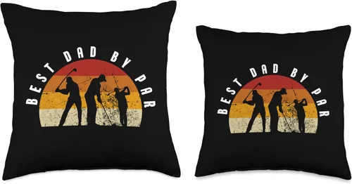 Vista 3 de Best Dad By Par Tshirt As A Funny Golf Shirt Retro Shirt As Golf Best Dad by Par Gifts Throw Pillow, 16x16, Multicolor