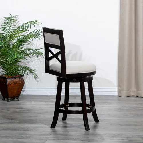 Vista 7 de Counter Height Swivel Stool with X-Back Design, Dining Chairs for Kitchen Room Table and Seating Chair Sets, Bar Stools for Counter Height,E