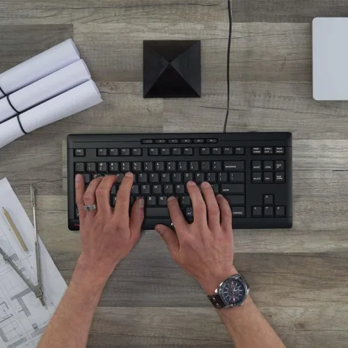 Vista 6 de CHERRY Teclado Stream TKL con cable USB TenKeyLess versión compacta sin teclado numérico. Pulsación de teclas silenciosa. Ideal para uso en oficina