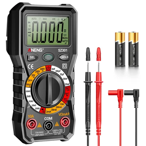 Vista 7 de ANENG Probador de multímetro digital mide voltaje CA/CC, medidor de amplificador Ohm de corriente CC, voltímetro automático multímetro profesional