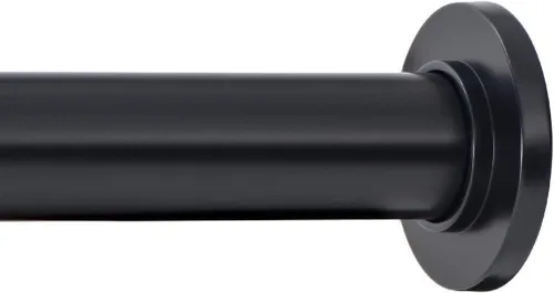 Ivilon Barra de cortina de tensión - Barra de tensión de resorte para ventanas pequeñas o ducha, 16 a 24 pulgadas. Negro