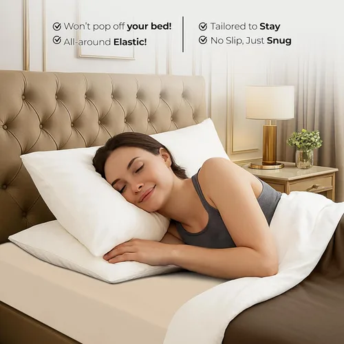 Vista 8 de Sábana ajustable, resistente a las arrugas, a la decoloración y a las manchas, hipoalergénicas, incluye un sábana ajustable Utopía Bedding