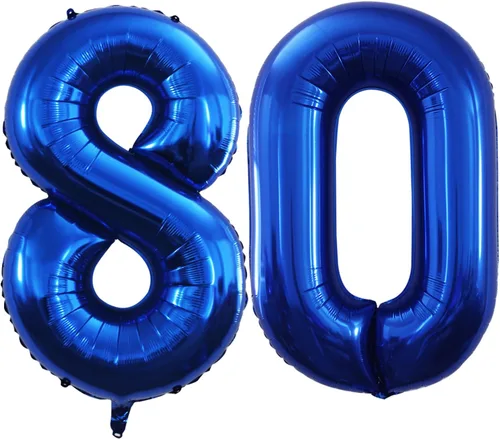 Vista 330 de GOER Globos con el número 80 para decoraciones de fiesta de cumpleaños número 80, globos de helio de aluminio jumbo de 42 pulgadas para 80 Oro rosa