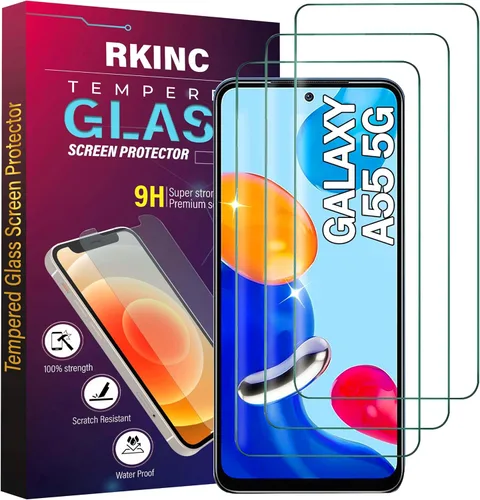 Vista 27 de RKINC Protector de pantalla [paquete de 3] para Samsung Galaxy A13 4G/5G, protector de pantalla de vidrio templado de privacidad, antiespía