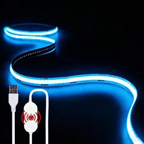 Vista 9 de Tira de luz LED USB, tira de luces LED COB blanca cálida de 3000 K, luces de TV de 3.28 pies, luces LED pequeñas flexibles con controlador